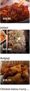 Menu Korean Barbeque in Boston
